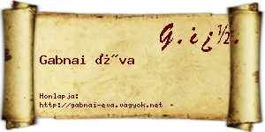 Gabnai Éva névjegykártya